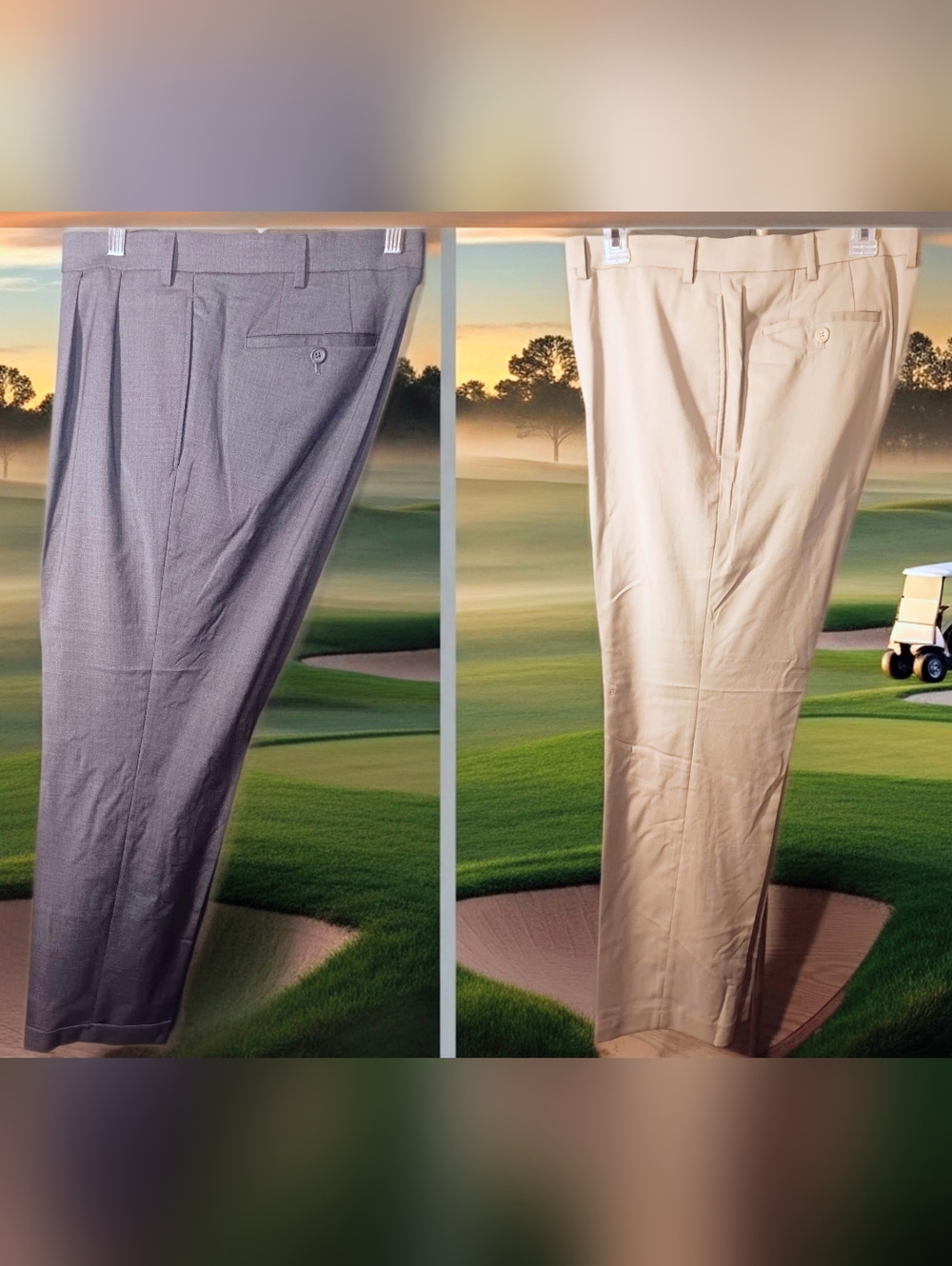 2 Pair Lauren Ralph Lauren High Performance Wool Casual Golf Pants~Men's 38L/30W